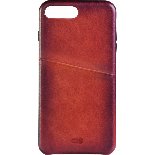 Senza Desire Leather Cover with Card Slot Apple iPhone 7 Plus 8 Plus Burned Cognac