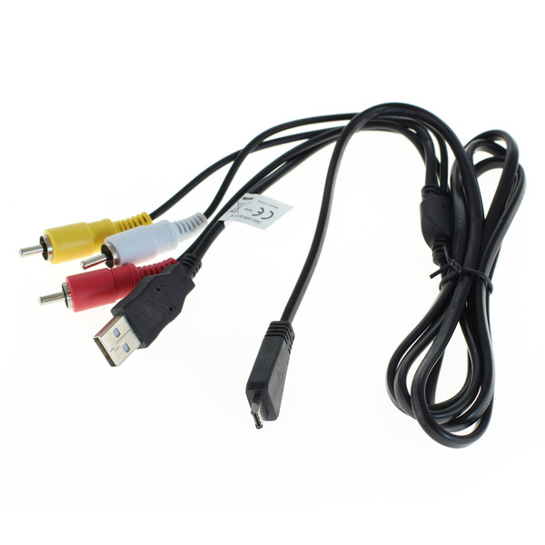 USB/AV Kabel für Sony Cyber-Shot DSC-HX7V, DSC-HX9V, DSC-H70, DSC-HX100V, DSC-T99, DSC-T110, DSC-TX5