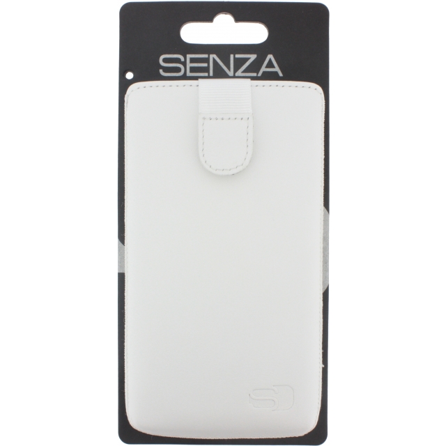 Senza Leder Etui Tasche Weiß Size XXXL 143 x 77 z.B. Galaxy S5