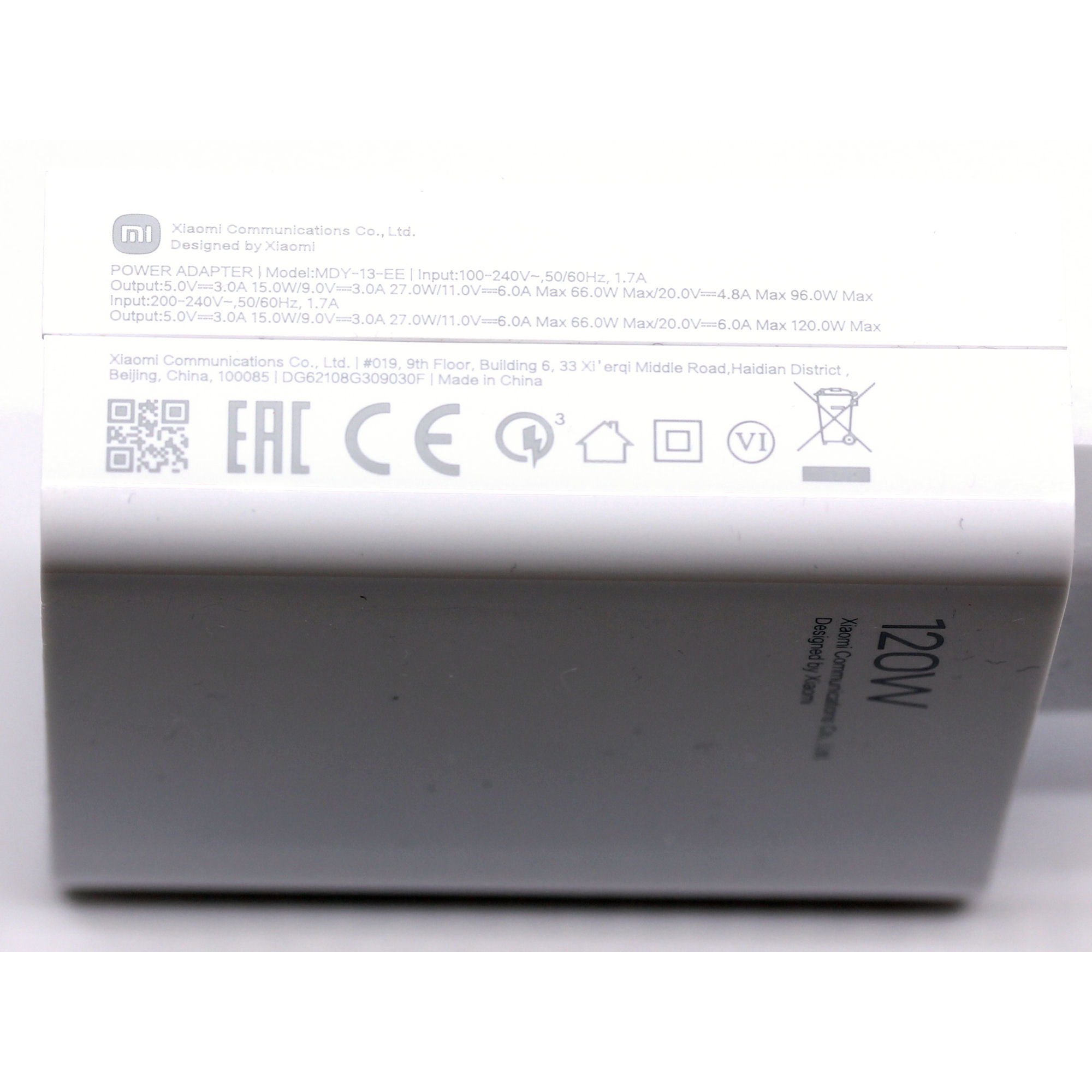 Xiaomi Ladegerät HyperCharge MDY-13-EE 120W USB Typ-C mit Kabel weiß