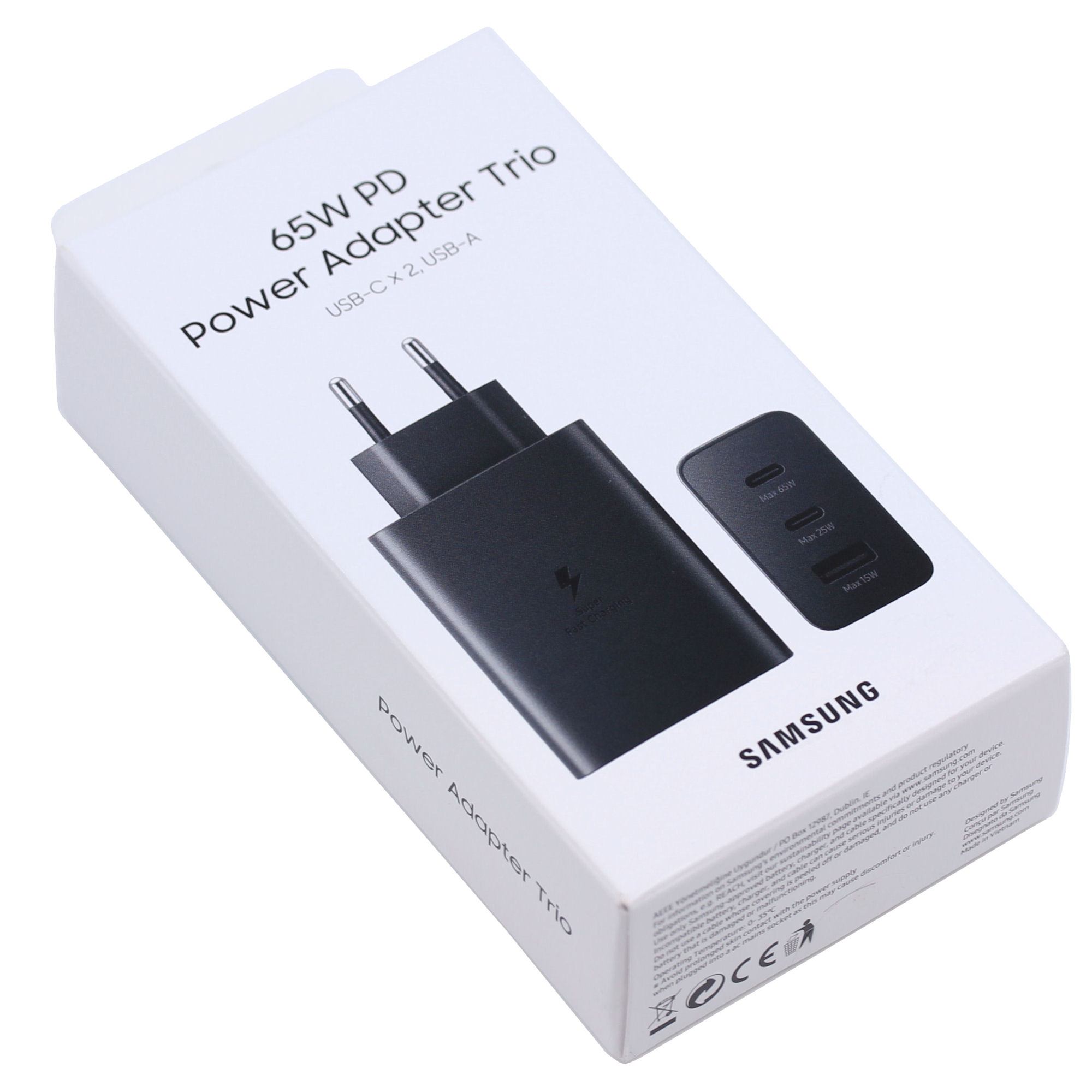 Samsung Ladegerät EP-T6530NBEGEU 65W USB Typ-C / Typ-A schwarz