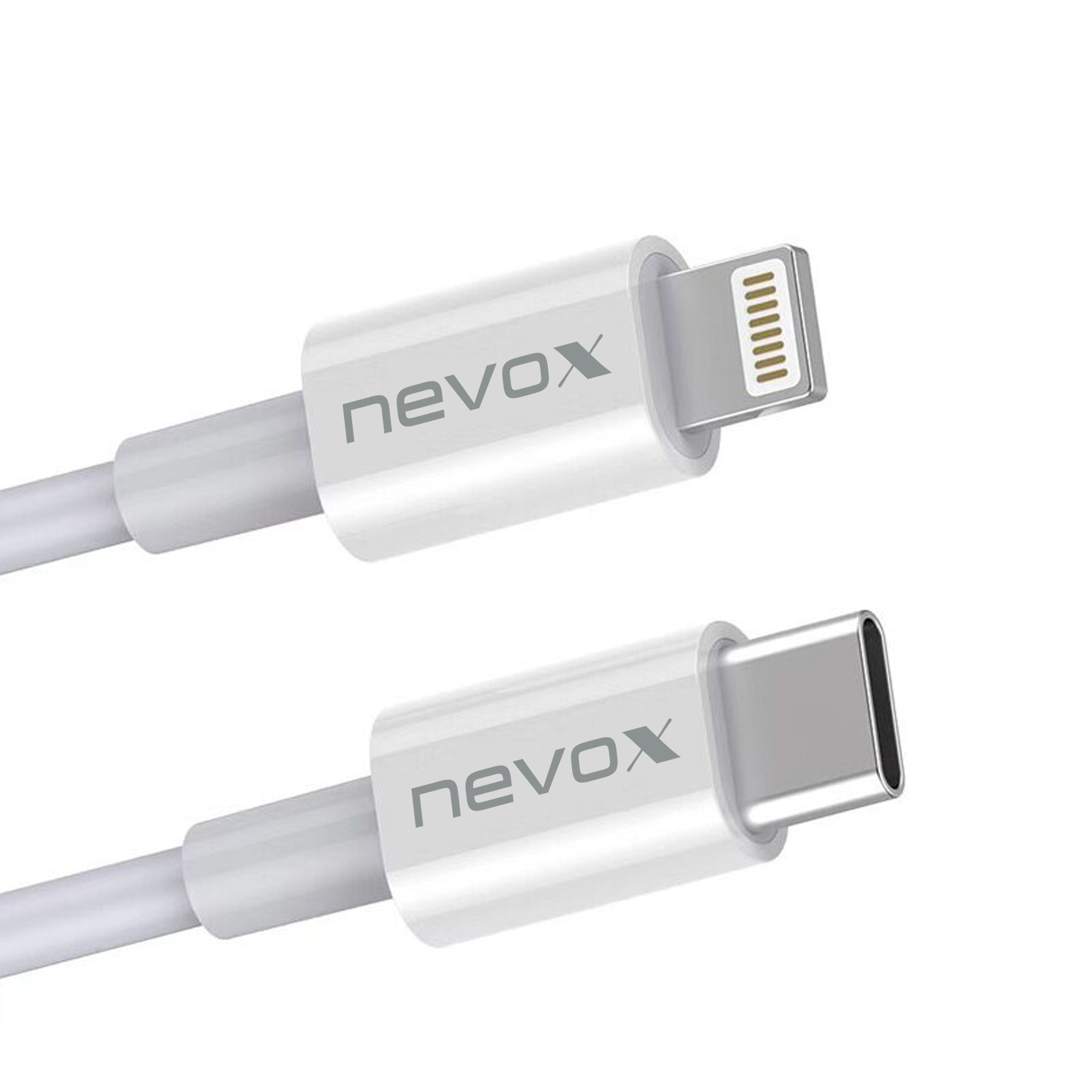nevox Datenkabel USB Typ-C auf Lightning Kabel MFi 2 m weiß