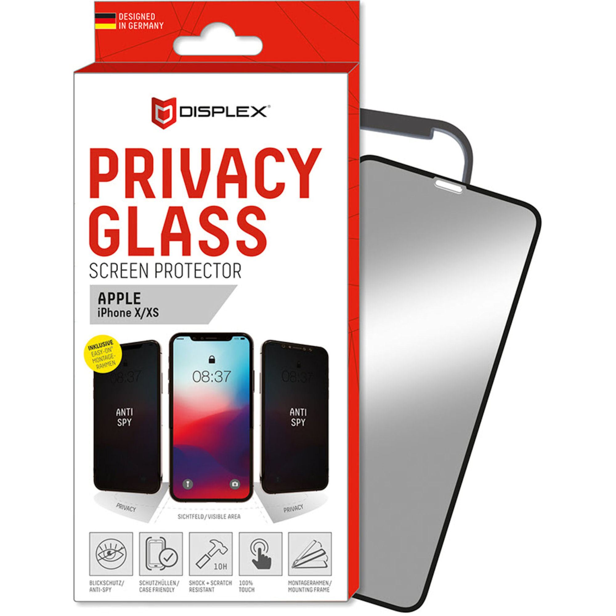 Displex Privacy Glass 3D Schutzglas Apple iPhone XR 11