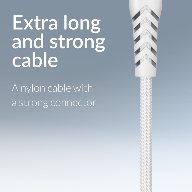 Mobilize Strong Nylon Datenkabel Typ-C auf USB Typ-C weiß 1 m 100W