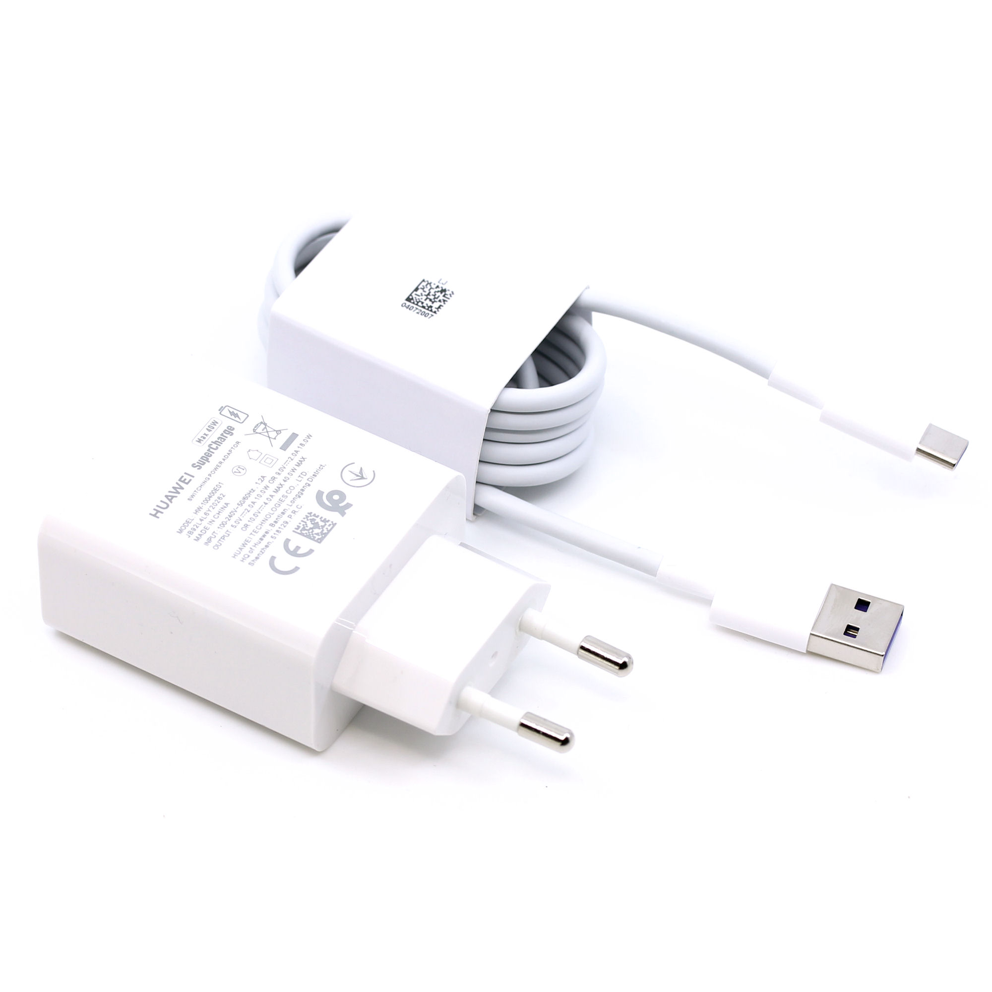 Huawei Ladegerät HW-100400E01 40W USB Typ-C SuperCharge mit Kabel weiß