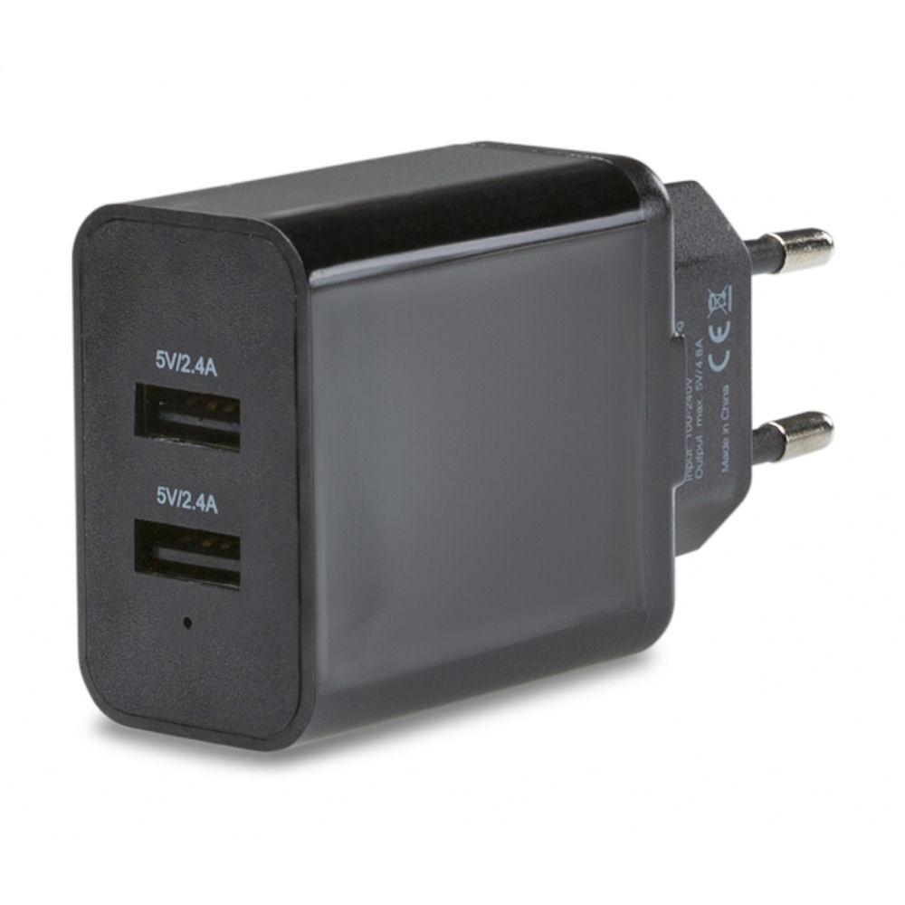 Mobilize Smart Travel Charger Ladegerät Dual USB 5V 4.8A /  2x 12W schwarz