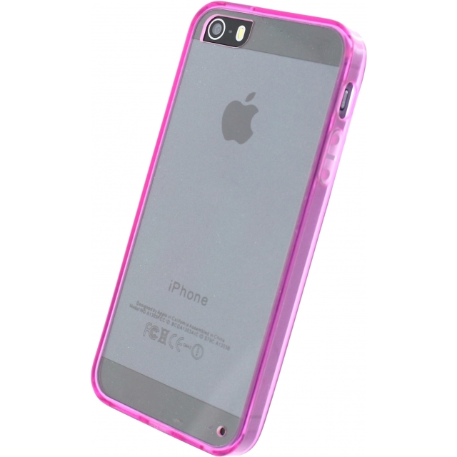 Clear Backplate Rubber Case Apple iPhone 5 5S SE pink