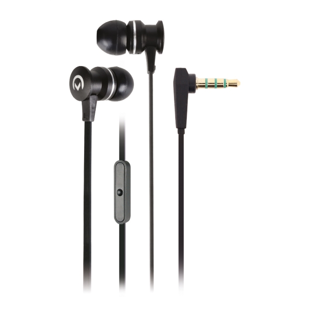 Headset Mobilize In Ear mit Flachbandkabel 3,5mm Klinke schwarz