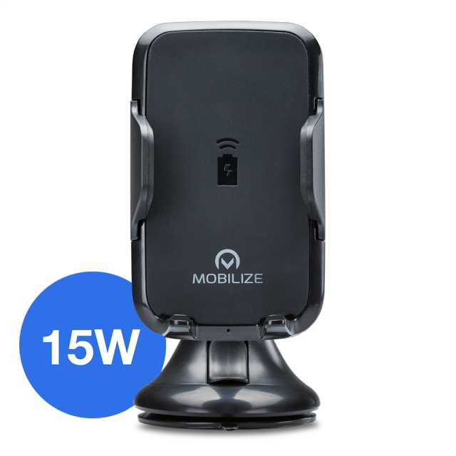 Mobilize Wireless Car Charger/Holder 5W/7,5W/15W schwarz bis 10cm Gerätebreite
