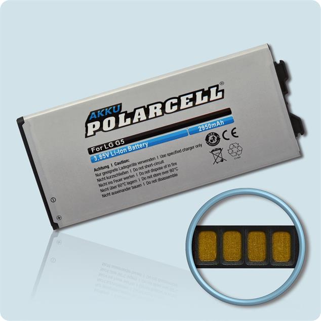 Akku Polarcell Ersatz für LG G5 BL-42D1F LiPolymer 2950mAh