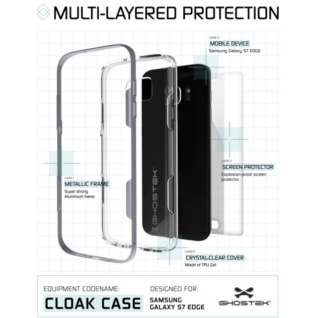 Ghostek Cloak Protective Case Samsung Galaxy S7 Edge G935F Silber