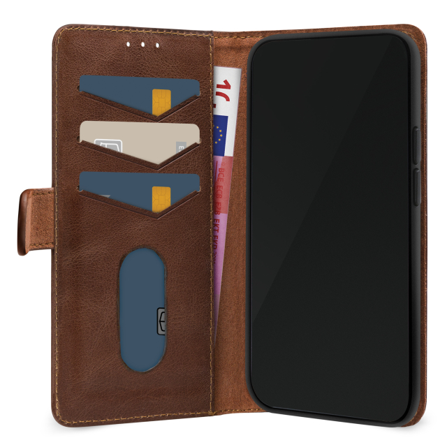 Mobilize Leather Wallet Apple iPhone 15 Plus braun
