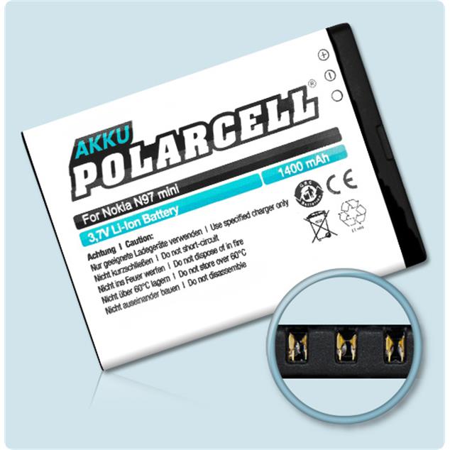 Akku Polarcell für BL-4D Nokia N97 mini