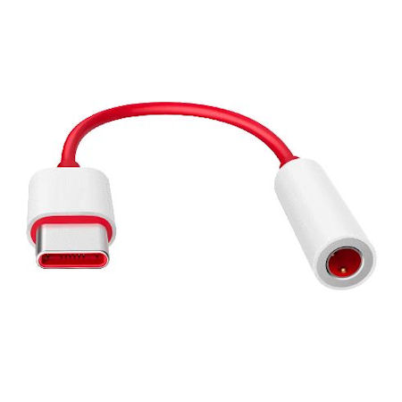 OnePlus Adapter Typ-C auf 3,5mm Klinke rot/weiß