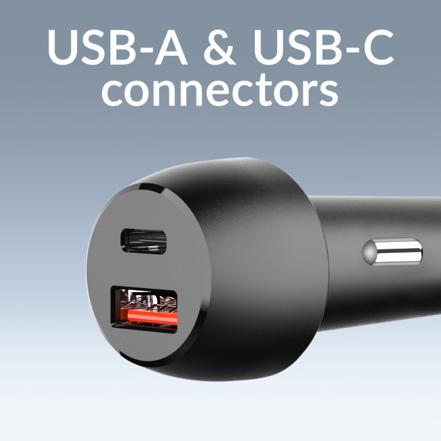 Mobilize KFZ-Ladekabel USB-C und USB-A Anschluß 38W PD/PPS schwarz