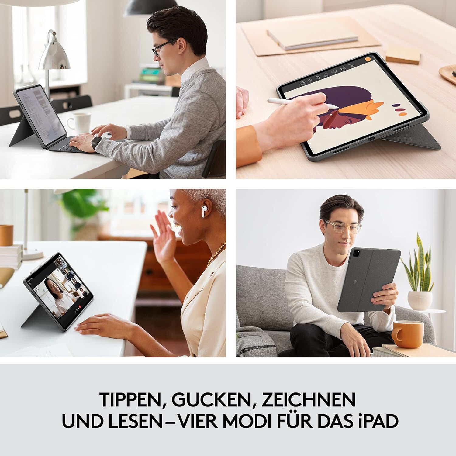 Logitech Combo Touch für iPad Pro 12.9 2018/20/21/22 (3/4/5/6) (DE)