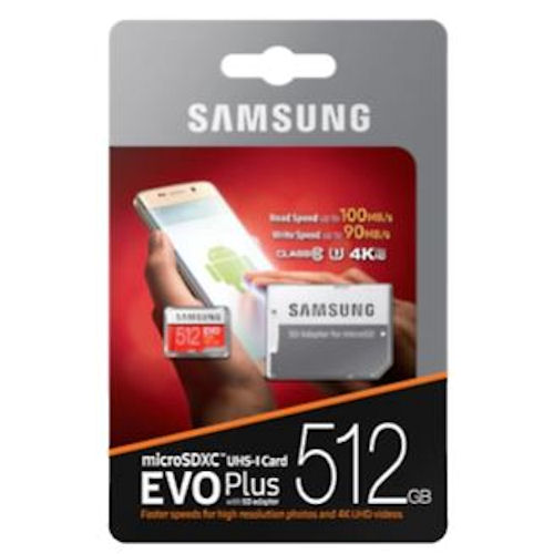 Speicherkarte Samsung EVO Plus MicroSD 512GB SDXC Class 10 mit Adapter