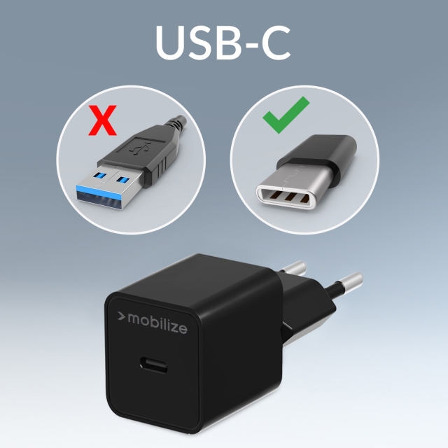 Mobilize Wall Charger Ladegerät  USB-C 20W PD/PPS schwarz