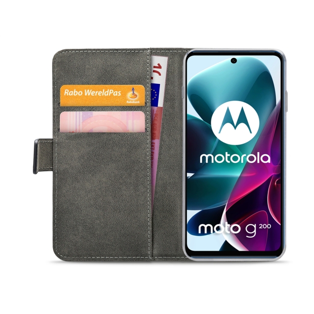 Mobilize Classic Gelly Wallet Book Case Motorola Moto G200 5G schwarz