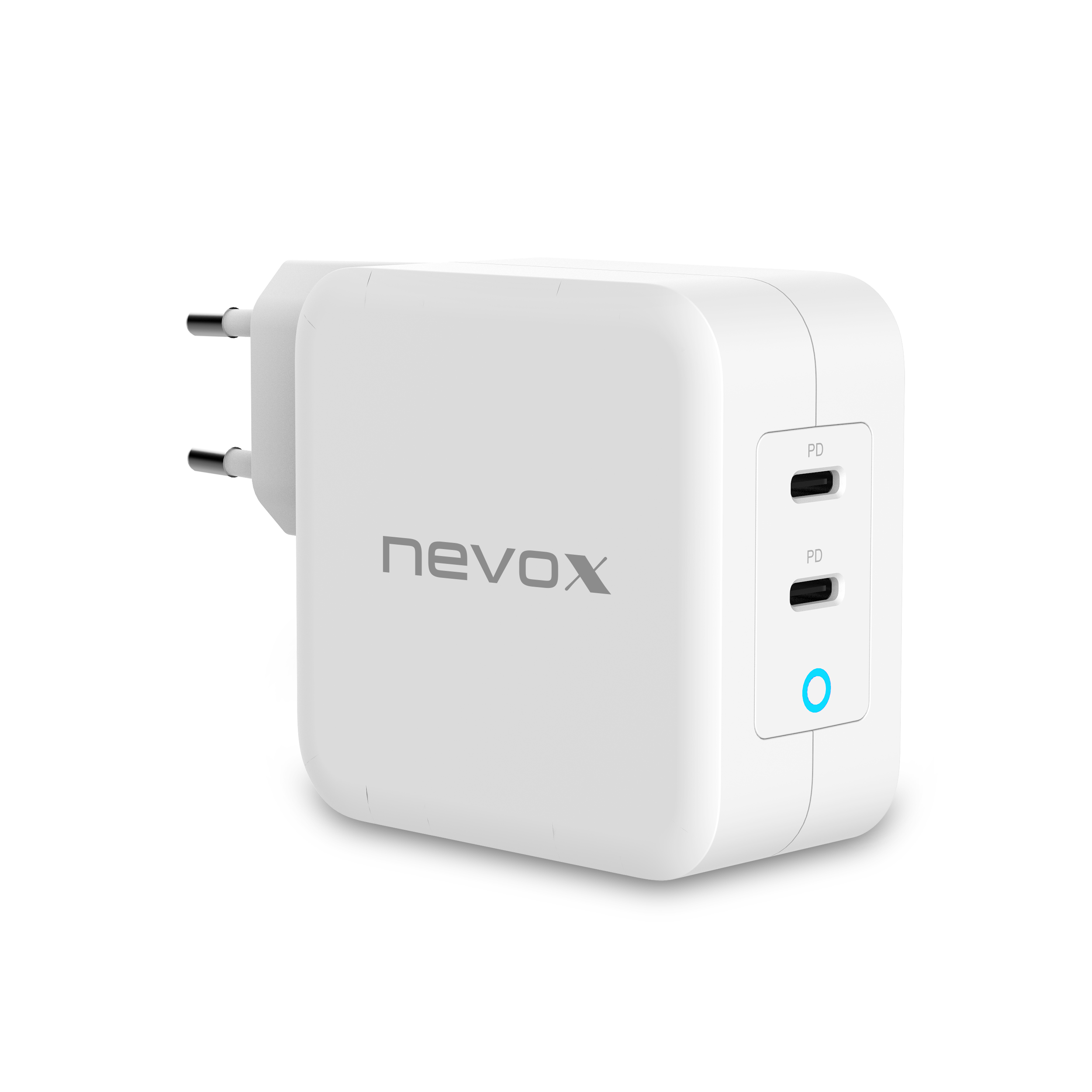 nevox Dual USB-C Ladegerät PD 100W GaN weiß