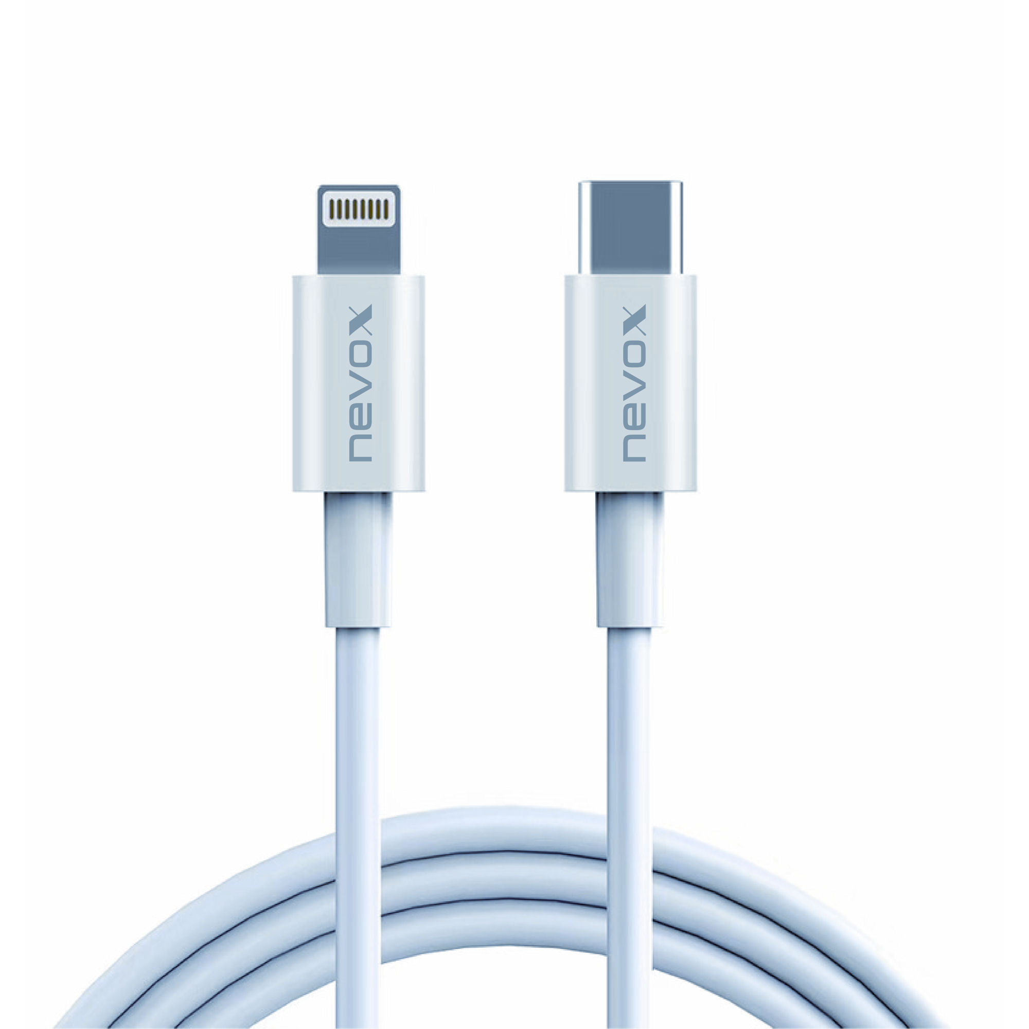 nevox Datenkabel USB Typ-C auf Lightning Kabel MFi 2 m weiß