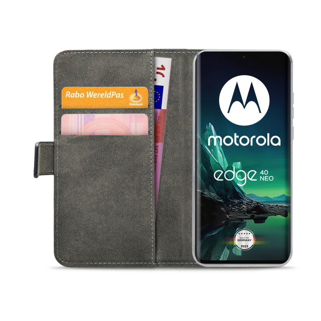 Mobilize Classic Gelly Wallet Book Case Motorola Edge 40 Neo schwarz