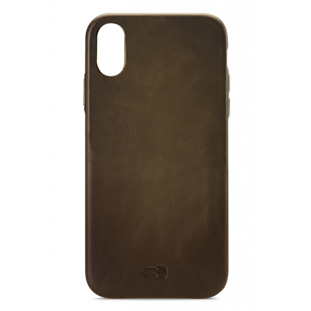 Senza Desire Leather Cover Apple iPhone X Xs Burned Olive