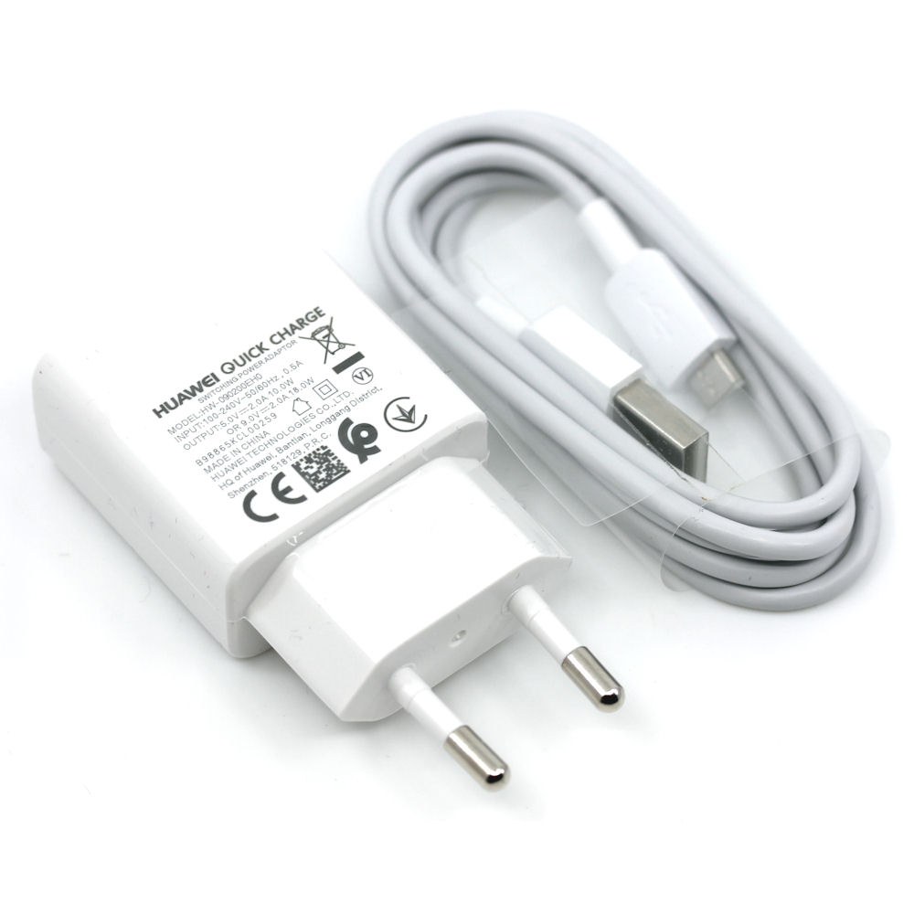 Huawei Ladegerät HW-090200EH0 18W Micro-USB QuickCharge mit Kabel weiß