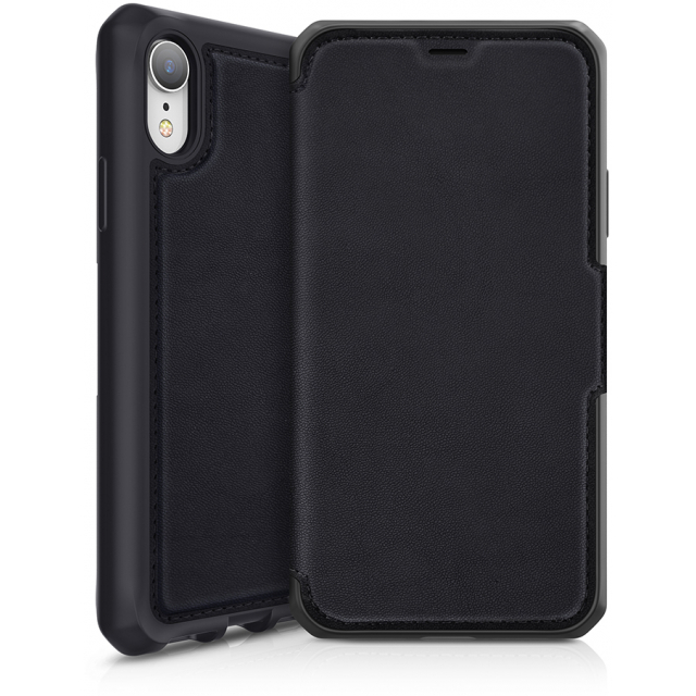 ITSKINS Level 2 HybridFolio Leather for Apple iPhone XR Pure schwarz