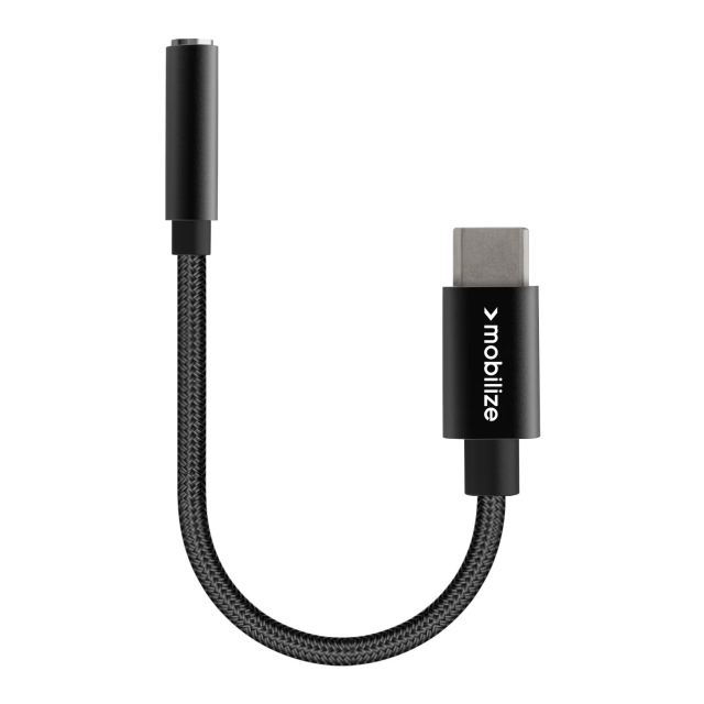 Mobilize Strong Nylon Audio Adapter USB-C zu 3.5mm 15cm schwarz